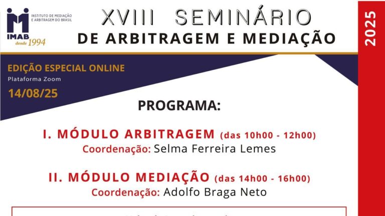 ICFML apoia o XVIII Seminário de Arbitragem e Mediação 2025 IMAB